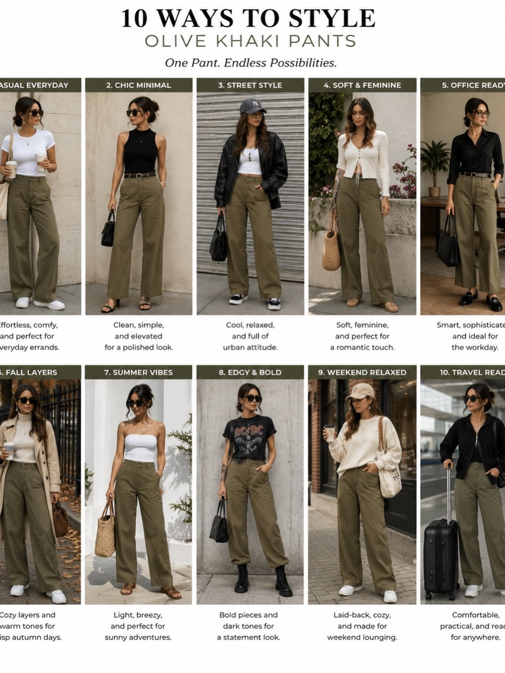 Express Olive Khaki Straight-Leg Pants